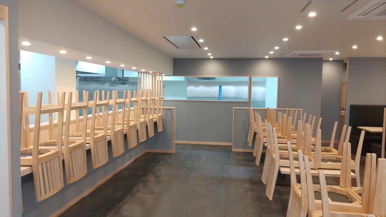 飲食店（ラーメン店）の店舗内装工事を千葉県中央区にて行いました